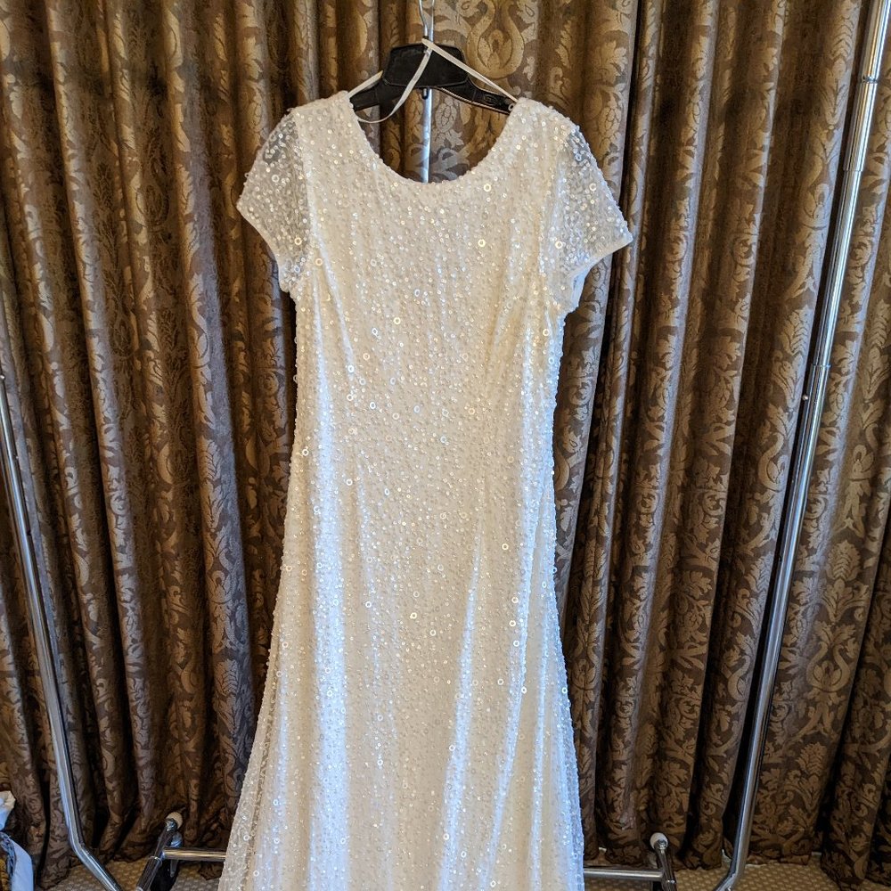 white sequin dress